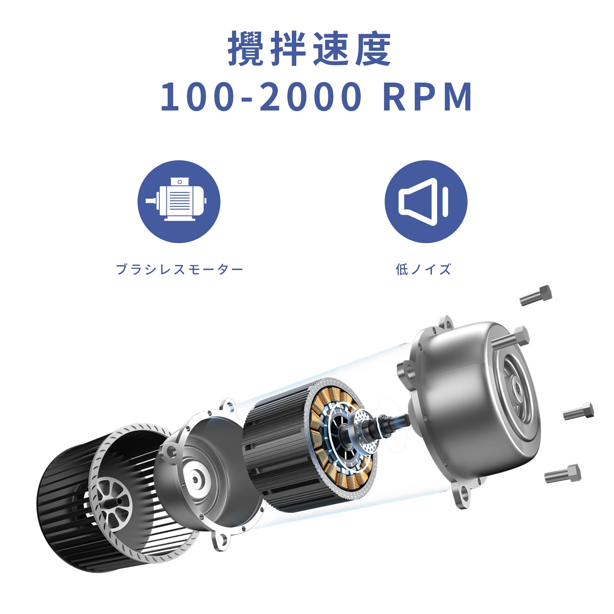 LACHOI 磁気攪拌機、LCDディスプレイ付き、磁気アジテーター、5L容量 LACHOI マグネチックスターラー LCD 磁気攪拌機 5L 100~1600RPM 調整